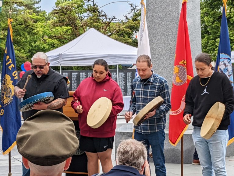 Grand Ronde singers perform at dedication ceremony