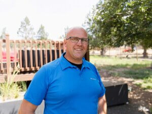 Prineville resident Ben, owner of the first LeapFrog Design treatment system.